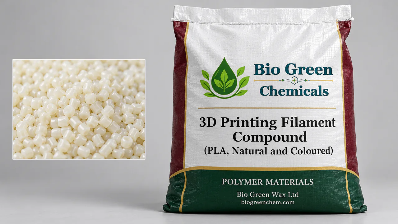 3D Printing Filament Compound (PLA, Natural and Coloured) – Biopolymers & compostable compounds product from Bio Green Chem