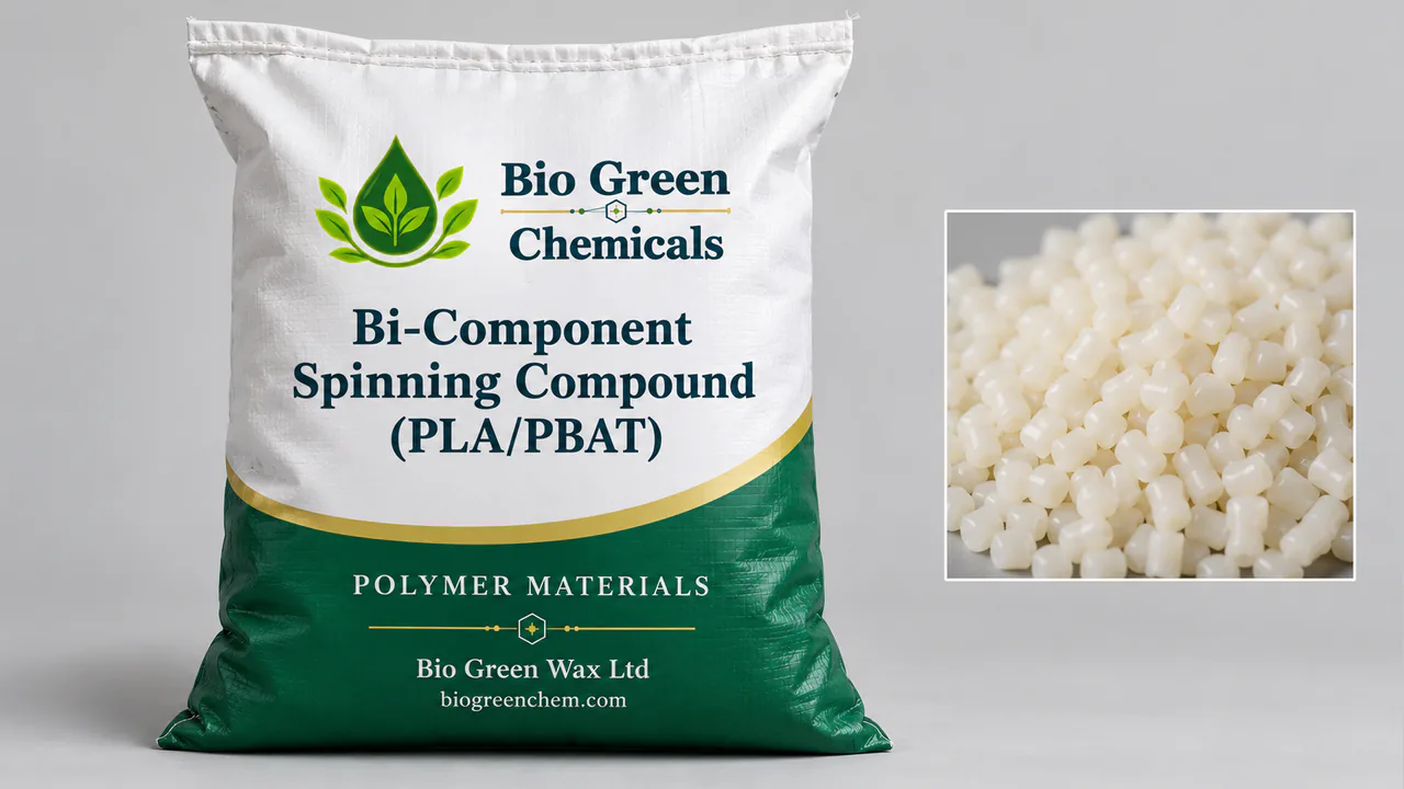 Bi-Component Spinning Compound (PLA/PBAT) – Biopolymers & compostable compounds product from Bio Green Chem