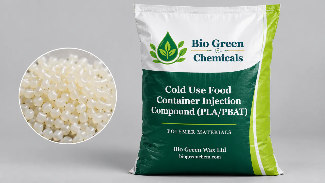 Cold Use Food Container Injection Compound (PLA/PBAT, FDA) – Biopolymers & compostable compounds product from Bio Green Chem