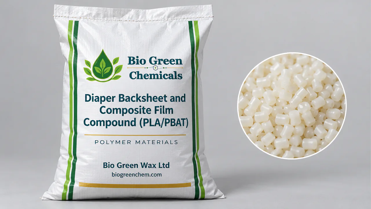 Diaper Backsheet and Composite Film Compound (PLA/PBAT) – Biopolymers & compostable compounds product from Bio Green Chem