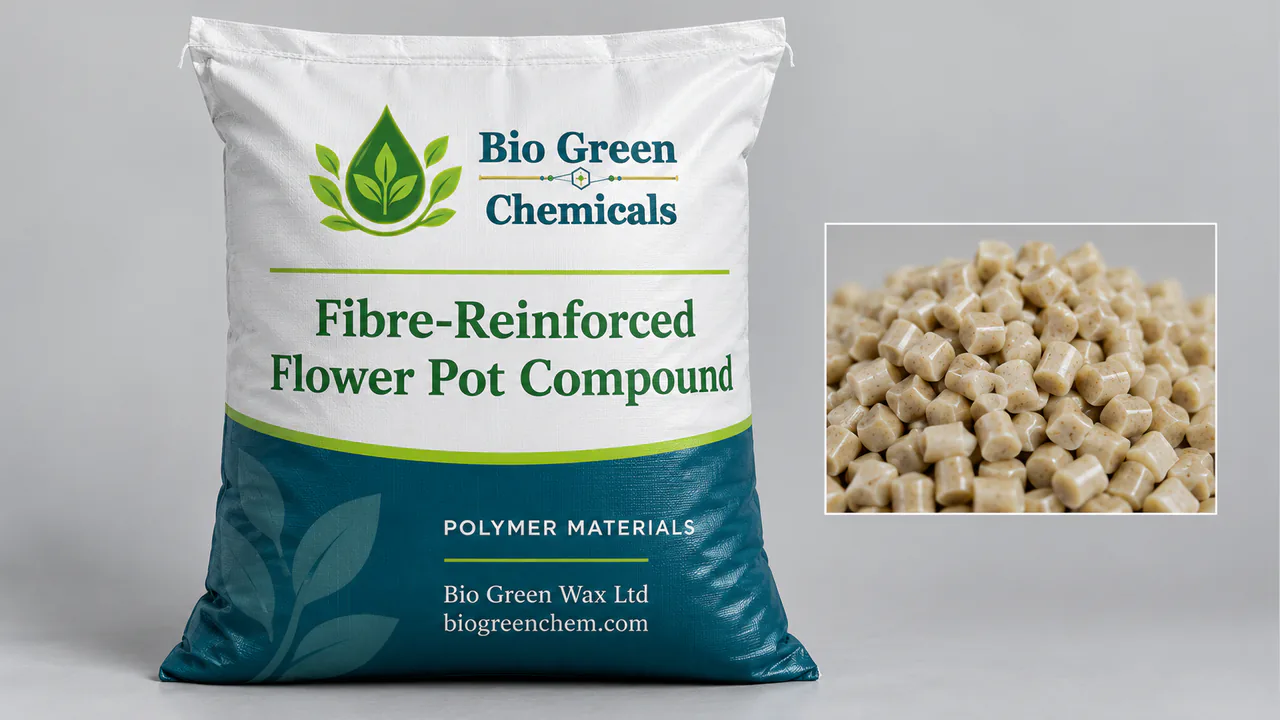 Fibre-Reinforced Flower Pot Compound – Biopolymers & compostable compounds product from Bio Green Chem