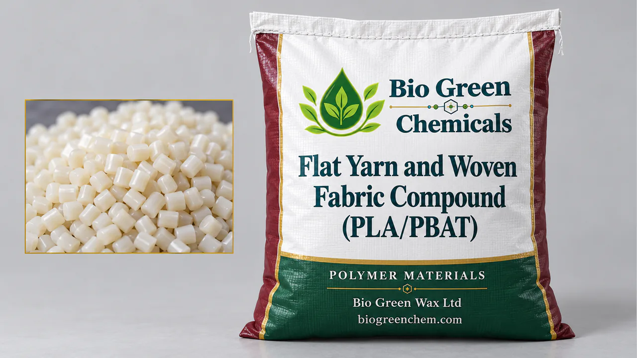 Flat Yarn and Woven Fabric Compound (PLA/PBAT) – Biopolymers & compostable compounds product from Bio Green Chem