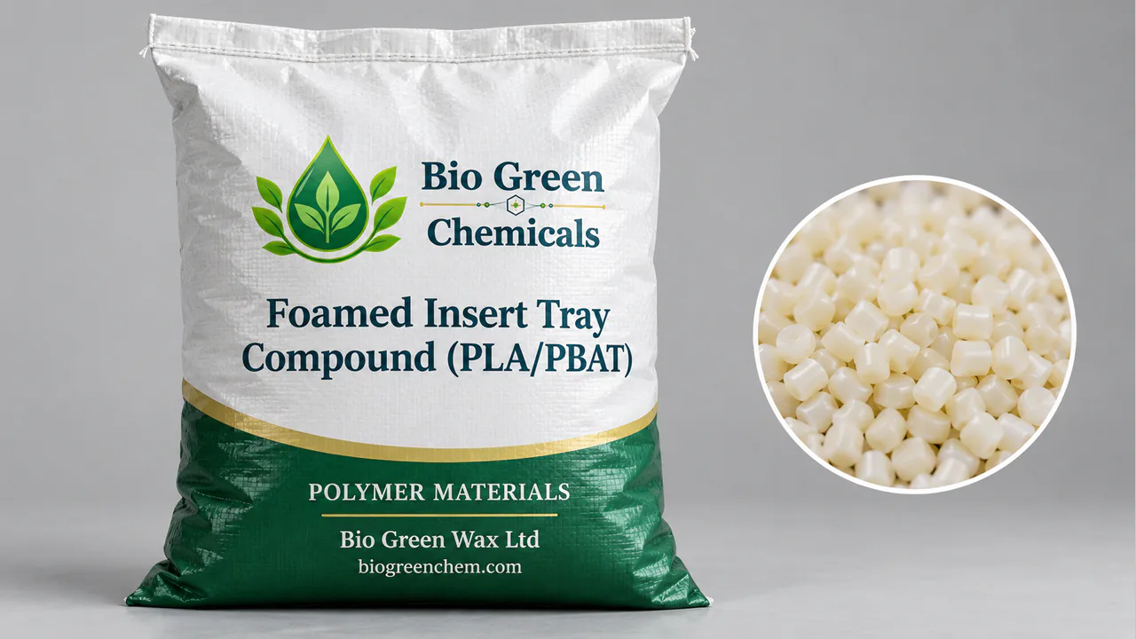 Foamed Insert Tray Compound (PLA/PBAT) – Biopolymers & compostable compounds product from Bio Green Chem