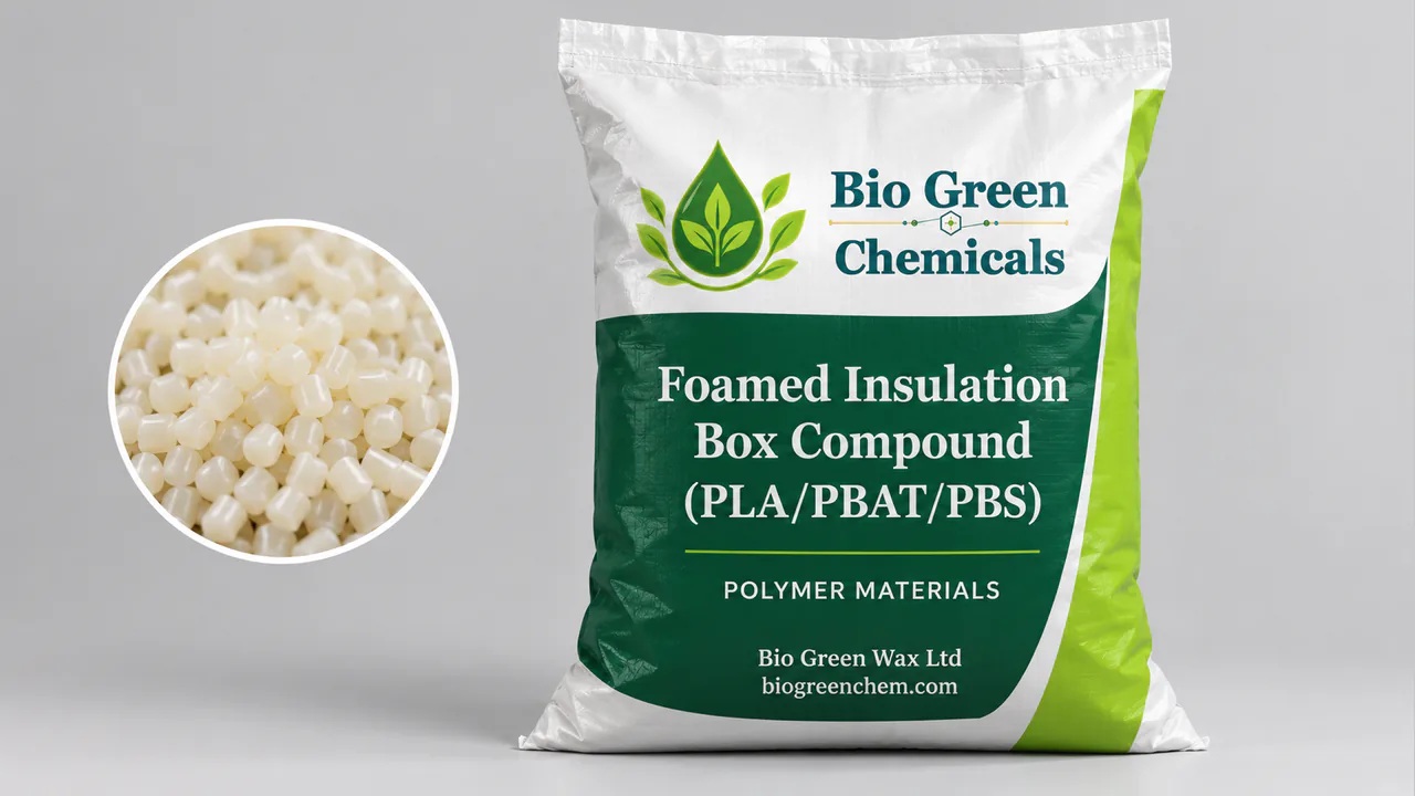 Foamed Insulation Box Compound (PLA/PBAT/PBS) – Biopolymers & compostable compounds product from Bio Green Chem