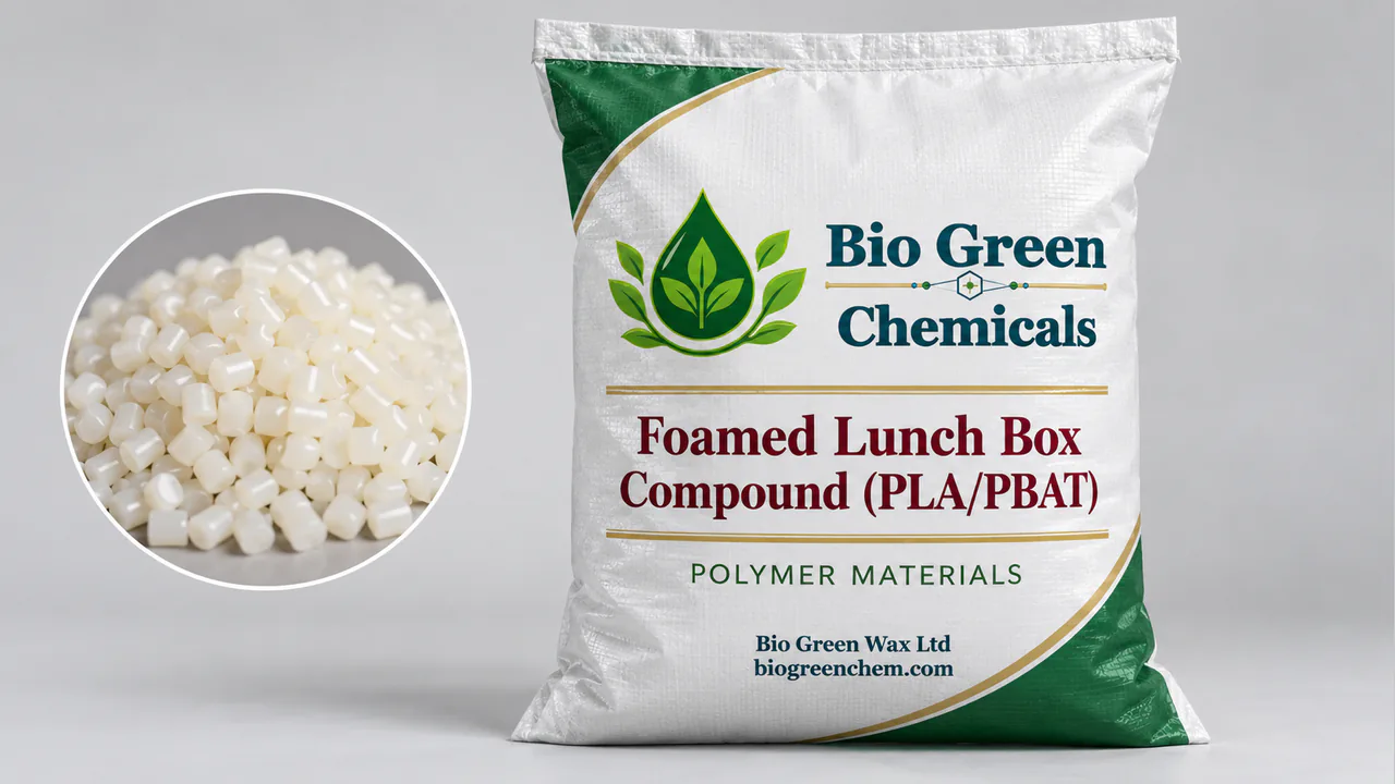 Foamed Lunch Box Compound (PLA/PBAT) – Biopolymers & compostable compounds product from Bio Green Chem
