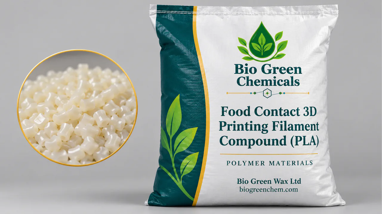 Food Contact 3D Printing Filament Compound (PLA, FDA) – Biopolymers & compostable compounds product from Bio Green Chem