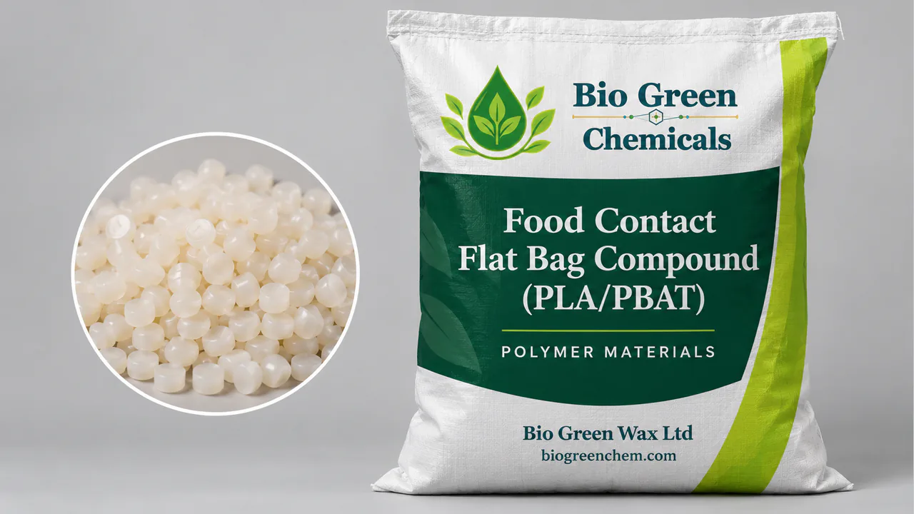 Food Contact Flat Bag Compound (PLA/PBAT, FDA) – Biopolymers & compostable compounds product from Bio Green Chem