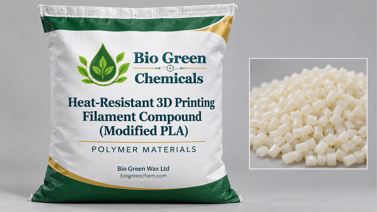 Heat-Resistant 3D Printing Filament Compound (Modified PLA) – Biopolymers & compostable compounds product from Bio Green Chem