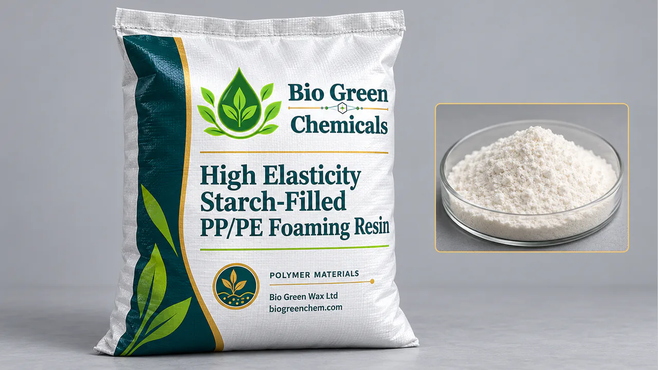 High Elasticity Starch-Filled PP/PE Foaming Resin – Biopolymers & compostable compounds product from Bio Green Chem
