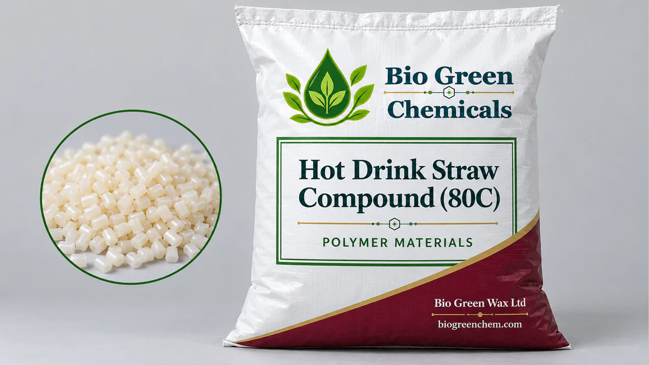Hot Drink Straw Compound (80C, FDA) – Biopolymers & compostable compounds product from Bio Green Chem