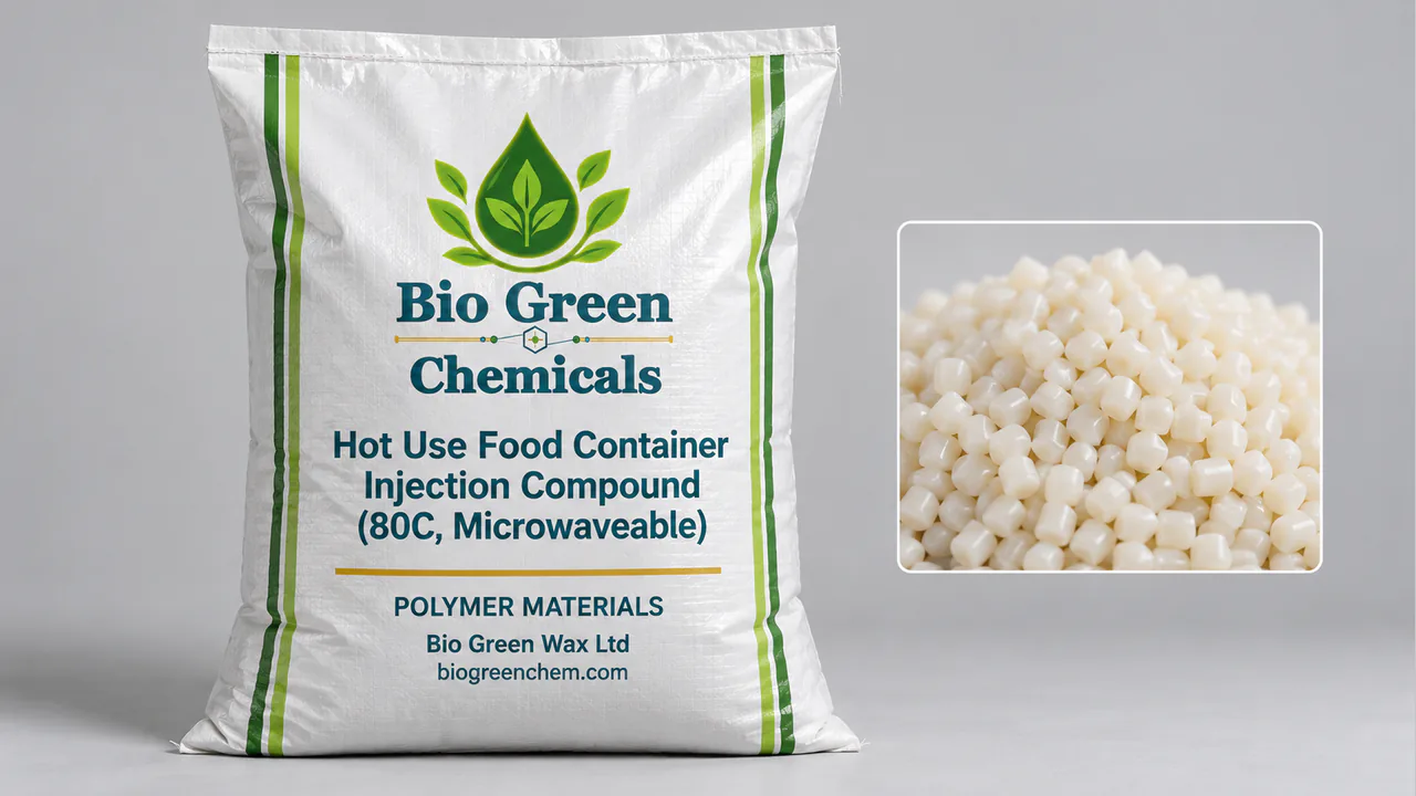 Hot Use Food Container Injection Compound (80C, Microwaveable, FDA) – Biopolymers & compostable compounds product from Bio Green Chem