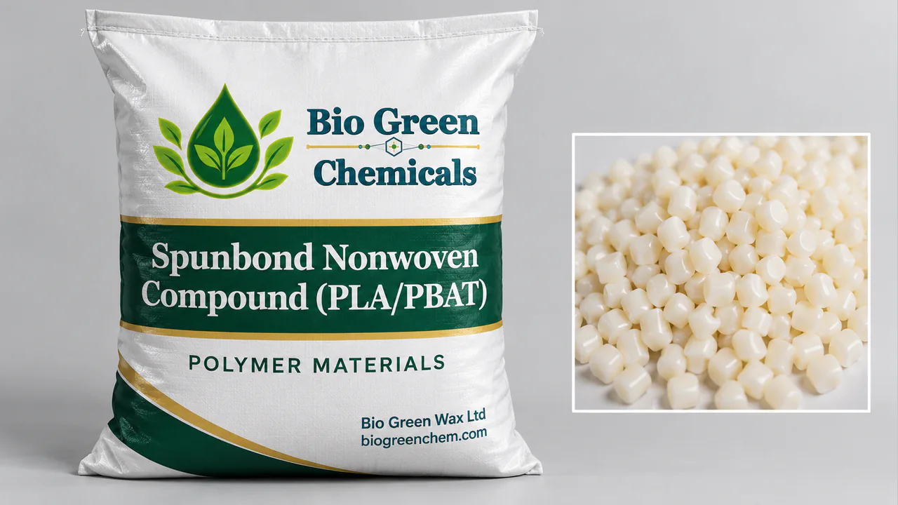 Spunbond Nonwoven Compound (PLA/PBAT) – Biopolymers & compostable compounds product from Bio Green Chem