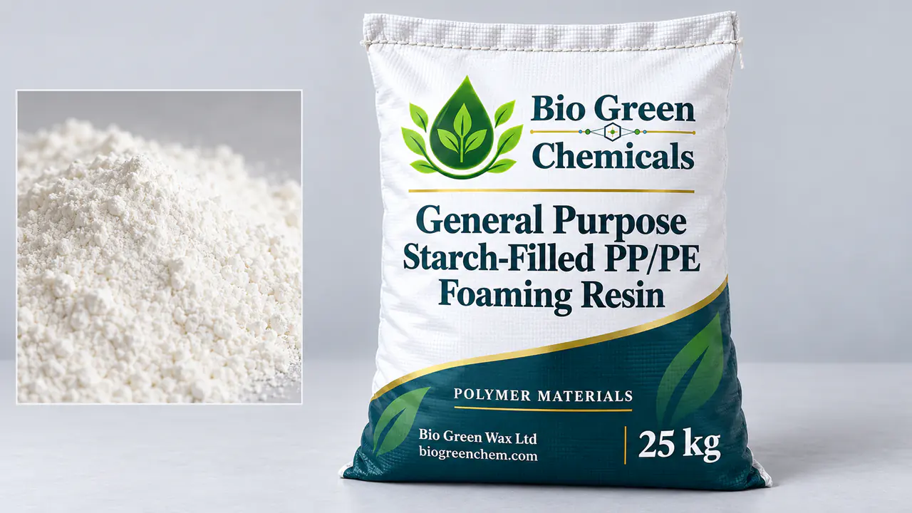 General Purpose Starch-Filled PP/PE Foaming Resin – Biopolymers & compostable compounds product from Bio Green Chem